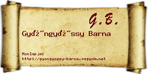 Gyöngyössy Barna névjegykártya